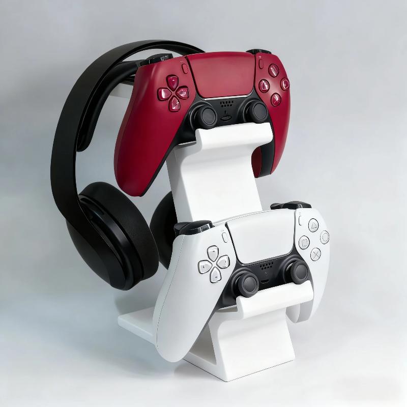 Gaming Accessories Organizer - แท่นวางคอนโทรลเลอร์ 3-in-1 และที่วางหูฟัง ประหยัดพื้นที่บนโต๊ะ สำหรับคอนโซลเกมและอุปกรณ์เสริม