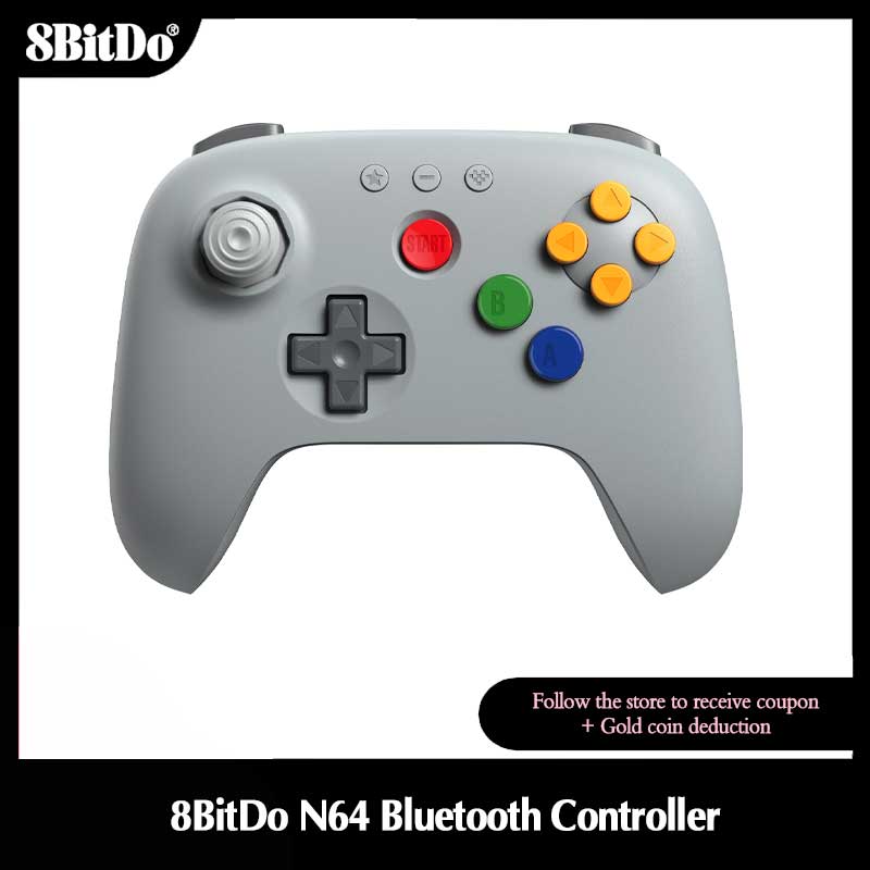 Gaming Accessories For Android - 8BitDo สีเทา N64 คอนโทรลเลอร์บลูทูธสำหรับอนาล็อก 3D, นินเทนโดสวิตช์,