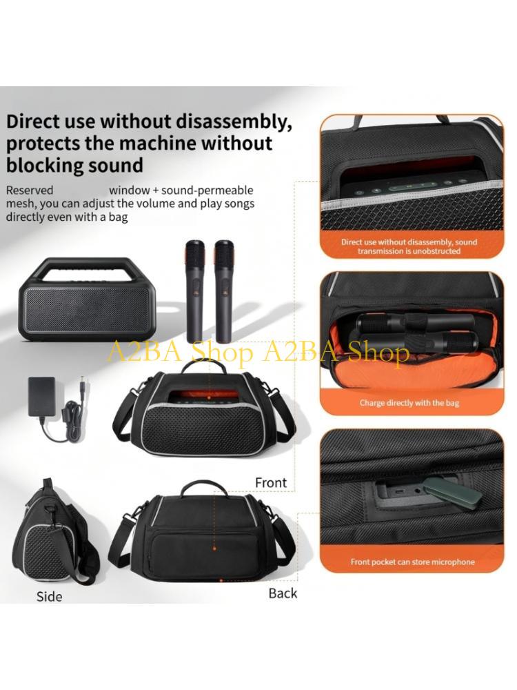 Case Mesh Panel - กระเป๋าลำโพง A2BA พร้อมที่จับ สายรัด และการตกแต่งภายในแบบพอดีสำหรับกระเป๋าใส่ Boom