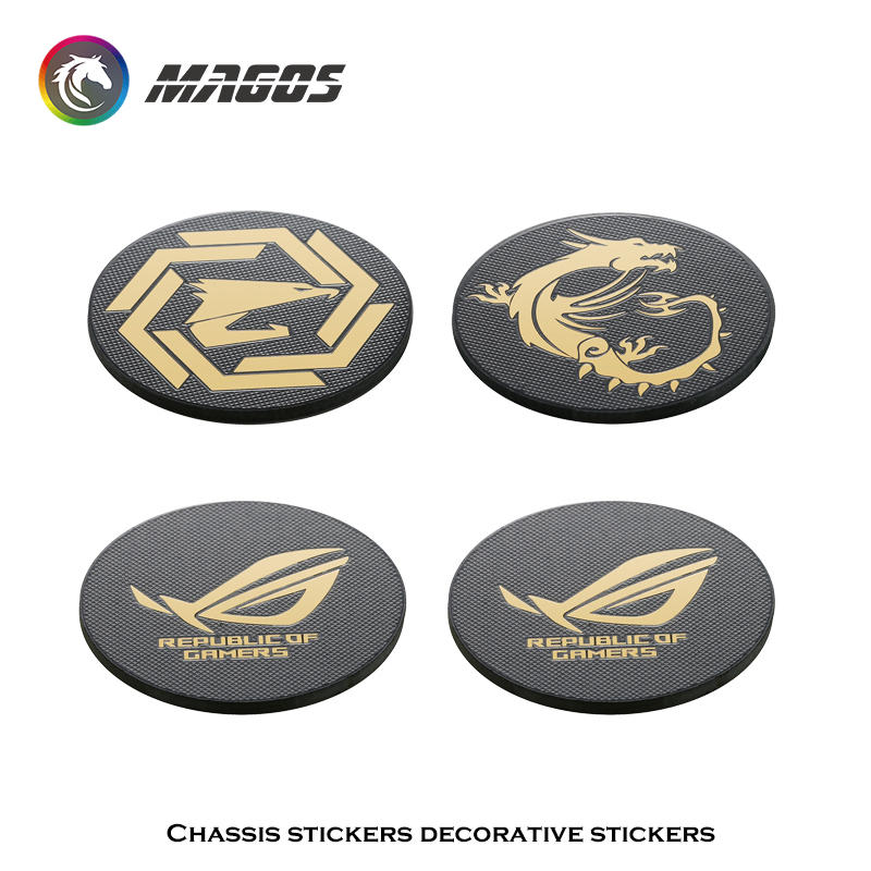Gaming Accessories Room - พัดลมคอมพิวเตอร์สติกเกอร์โลหะ ROG MSI AORUS โลโก้แชสซีสติกเกอร์โลโก้วาง PC