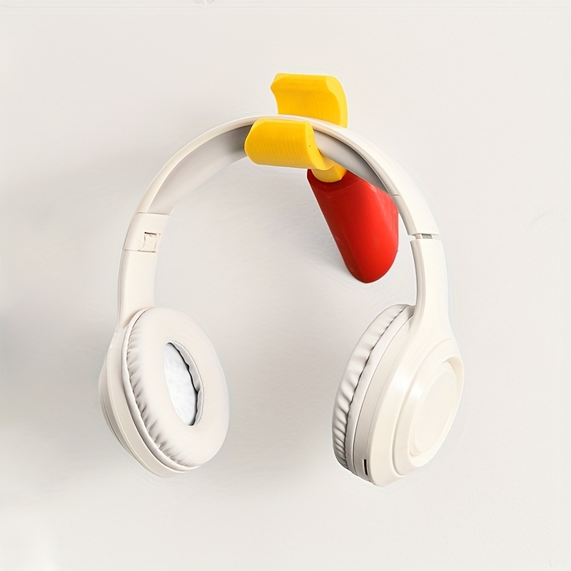 Gaming Accessories Room - ที่แขวนหูฟังติดผนังรูปปากเป็ดน่ารัก แบบไม่ต้องเจาะ ที่แขวนหูฟังเกมมิ่งรูปเป็ดการ์ตูน ที่เก็บอุปกรณ์เสียงแบบไม่ต้องเจาะ วัสดุ ABS