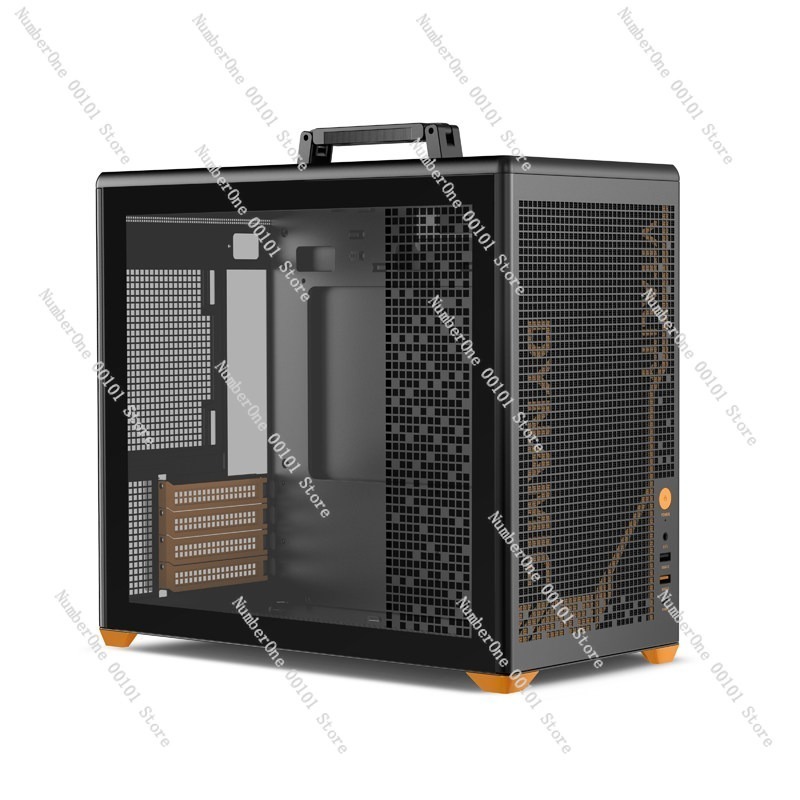 Case Mesh Panel - เคสคอมพิวเตอร์แบบพกพา MATX พร้อมหน้าต่างด้านข้างและแผงตาข่าย, อินเทอร์เฟซ Type-C, รองรับระบบระบายความร้อนด้วยน้ำขนาด