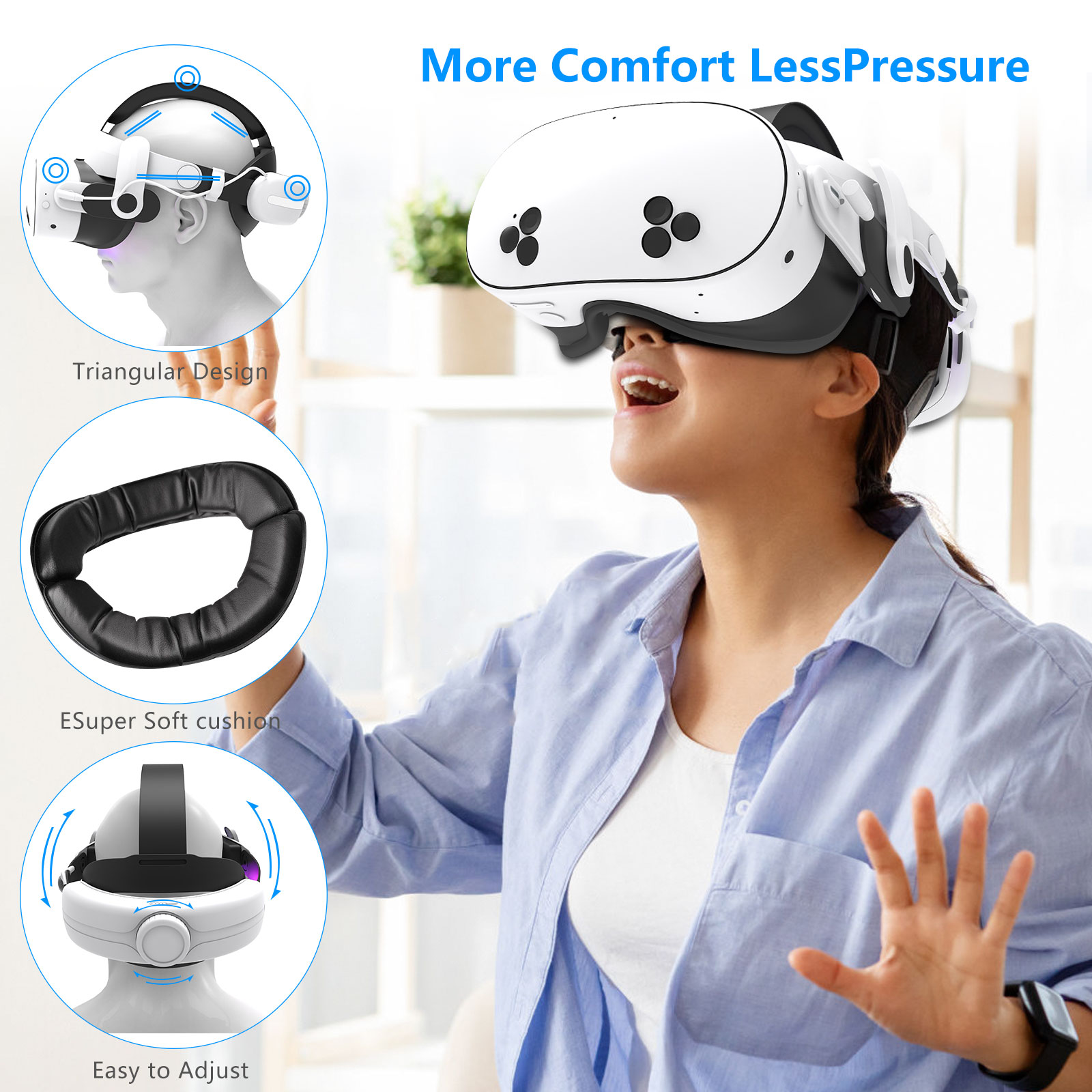 สายรัดศีรษะแบบปรับได้พร้อมแบตเ - Gaming Accessories Vr บทวิจารณ์และราคา