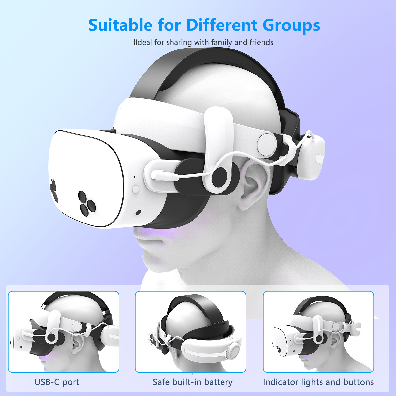สายรัดศีรษะแบบปรับได้พร้อมแบตเ - Gaming Accessories Vr บทวิจารณ์และราคา