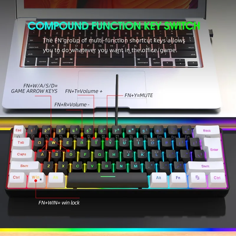 ชุดคีย์บอร์ดและเมาส์ 60% สำหรั - Gaming Accessories Combo บทวิจารณ์และราคา