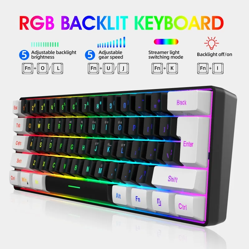 ชุดคีย์บอร์ดและเมาส์ 60% สำหรั - Gaming Accessories Combo บทวิจารณ์และราคา