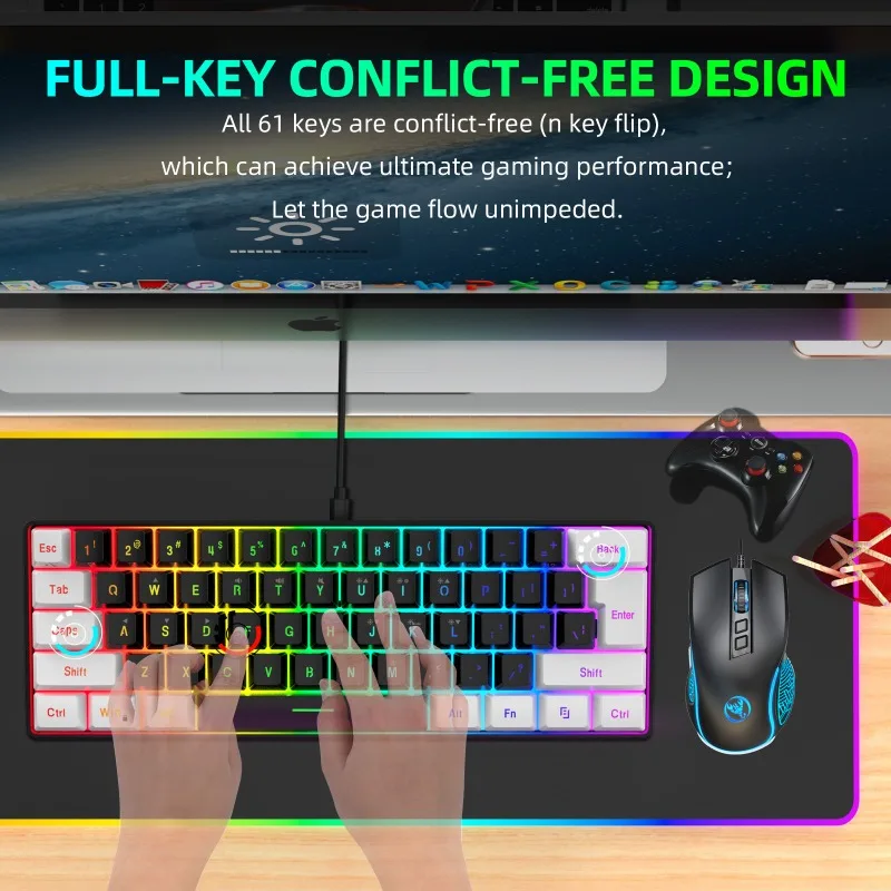 ชุดคีย์บอร์ดและเมาส์ 60% สำหรั - Gaming Accessories Combo บทวิจารณ์และราคา