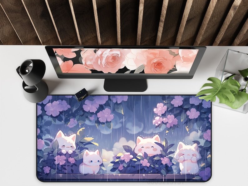 แผ่นรองเมาส์ลายแมวน่ารักในสายฝ - Gaming Accessories Officeworks บทวิจารณ์และราคา
