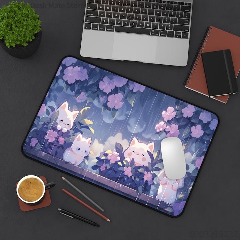 แผ่นรองเมาส์ลายแมวน่ารักในสายฝ - Gaming Accessories Officeworks บทวิจารณ์และราคา