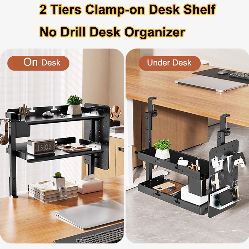 ชั้นวางของแบบหนีบขอบโต๊ะ 2 ชั้ - Gaming Accessories Organizer บทวิจารณ์และราคา